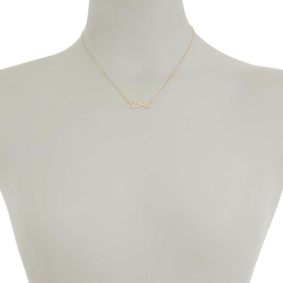 ADORNIA 14K GOLD PLATED SWAROVSKI CRYSTAL CURSIVE LOVE NECKLACE NEW IN BOX ❤ - Picture 7 of 8